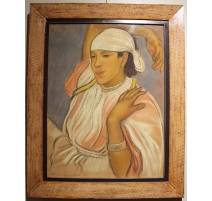 Pastel "Jeune marocaine", signé René MARTIN 27
