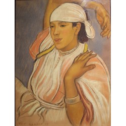 Pastel "Jeune marocaine", signé René MARTIN 27