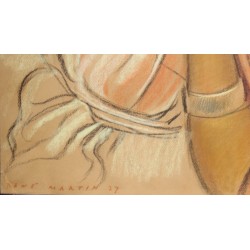 Pastel "Jeune marocaine", signé René MARTIN 27