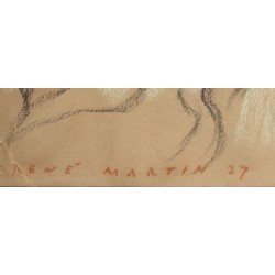 Pastel "Jeune marocaine", signé René MARTIN 27