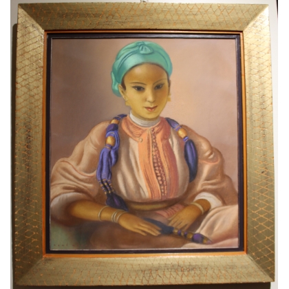 Pastel "Jeune marocaine", signé René MARTIN 44