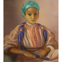 Pastel "Jeune marocaine", signé René MARTIN 44