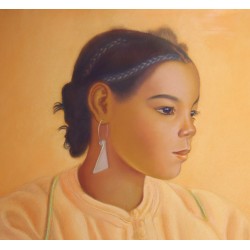 Pastel "Jeune marocaine", signé René MARTIN 34