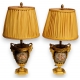 Pair of blue lamps.