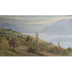 Tableau \"Lavaux\" signé C. PARISOD 1921