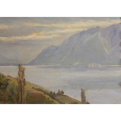 Tableau \"Lavaux\" signé C. PARISOD 1921