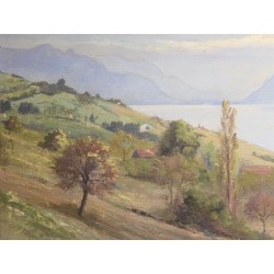 Tableau \"Lavaux\" signé C. PARISOD 1921