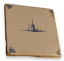 Carreau de Delft "Eglise"