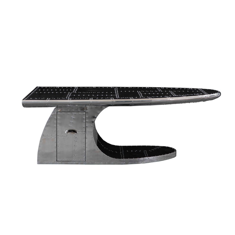  Table basse alu "Aile d'avion" avec 1 sur  Moinat SA  - Antiquités décoration