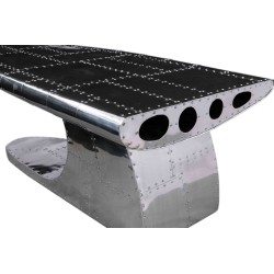  Table basse alu "Aile d'avion" avec 1 sur  Moinat SA  - Antiquités décoration