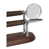 Magnifying glass and letter opener with chrome and wood stand