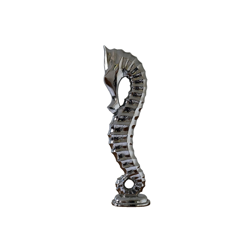 Hippocampe en aluminium finition nickel