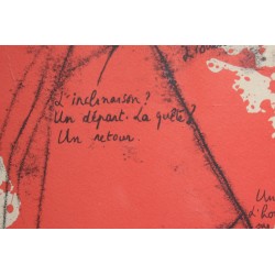 Lithographie avec poème de Bruno BAYEN