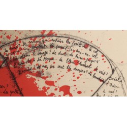 Lithographie avec poème de Bruno BAYEN