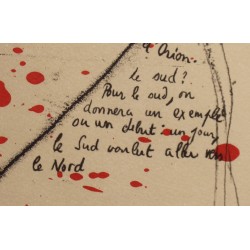 Lithographie avec poème de Bruno BAYEN
