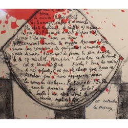 Lithographie avec poème de Bruno BAYEN