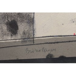 Lithographie avec poème de Bruno BAYEN