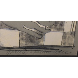 Lithographie avec poème de Bruno BAYEN