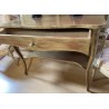 Antique-finished gold console table with one drawer