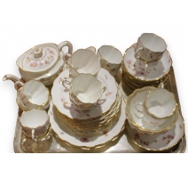 Service en porcelaine Paquerettes bordure dorée