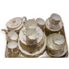 Service en porcelaine Paquerettes bordure dorée