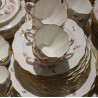 Service en porcelaine Paquerettes bordure dorée