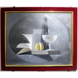 Tableau \"Obélisque\" signé J. ROLL
