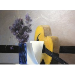 Tableau \"Mélodie en mauve\" signé J. ROLL 92
