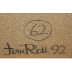 Tableau \"Mélodie en mauve\" signé J. ROLL 92