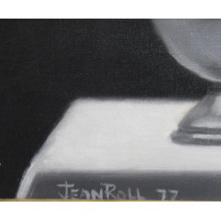 Tableau \"Chane et oeufs\" signé Jean ROLL 77