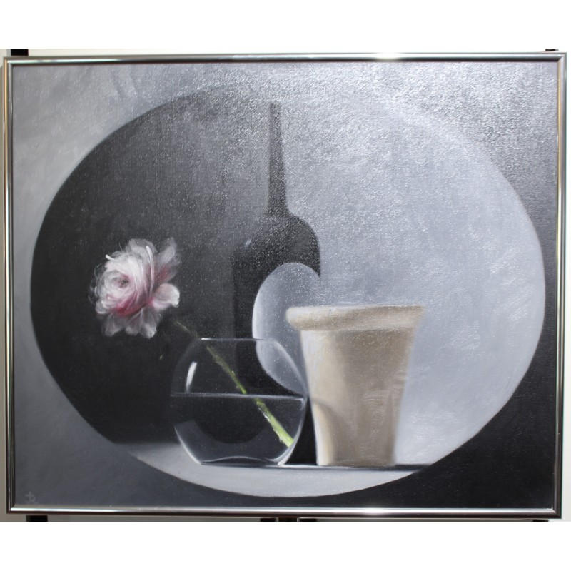 Tableau \"Pivoine\" signé JR