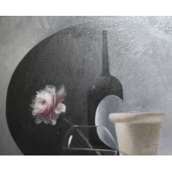 Tableau \"Pivoine\" signé JR