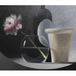 Tableau \"Pivoine\" signé JR