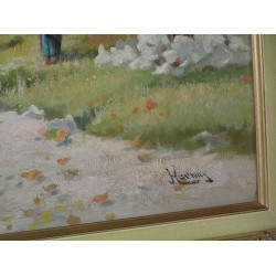 Paintings | Painting entitled ‘Sunday Stroll’ by HARWAY Moinat SA – Antiques and home décor
