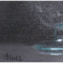 Tableau \"Les feux de la Rampe\" signé J. ROLL