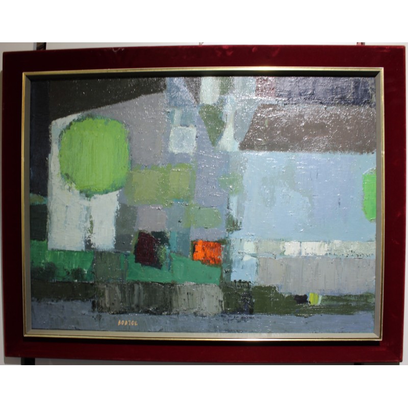 Tableau \"Composition abstraite\" signé BODJOL