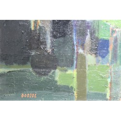 Tableau \"Composition abstraite\" signé BODJOL
