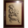 Gravure "Mère allaitant" signée ERNI