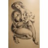 Gravure "Mère allaitant" signée ERNI