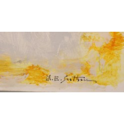 Gouache "Taureaux dans l'Etang" signée SARTHOU