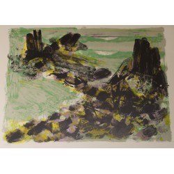 Lithograph entitled ‘Abstract Composition’, signed SARTHOU