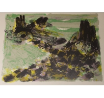 Lithographie "Composition abstraite" signé SARTHOU