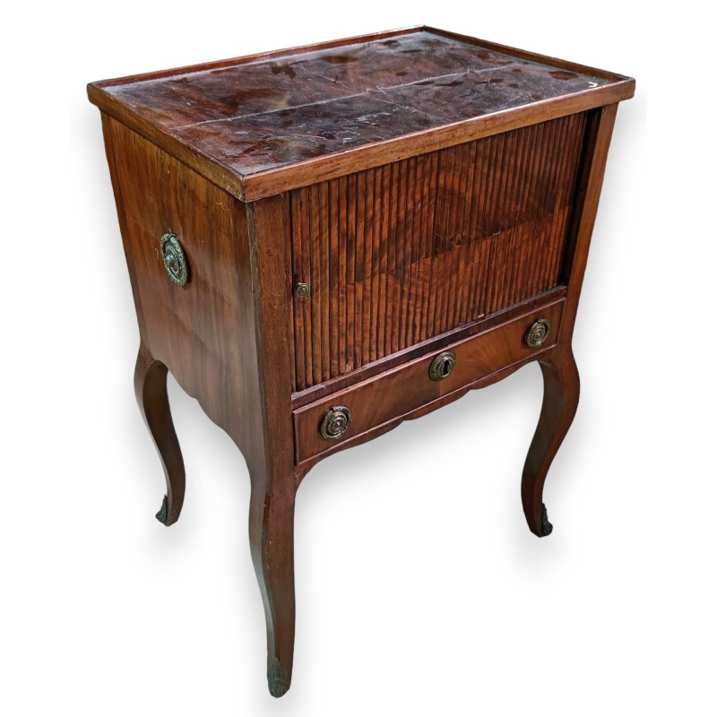 Bedside table with a curtain and one drawer