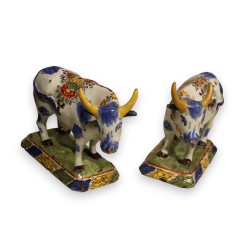 Paire de vaches en faïence de Delft