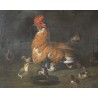 Paintings | Painting: ‘Hen and her chicks’. Moinat SA  – Antiques and home décor