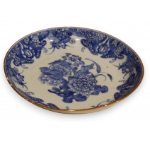 Assiette bleu-blanc fleurs