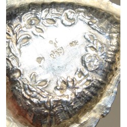 Bougeoir miniature forme coeur en argent