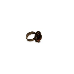 Bague en argent 835 et ambre