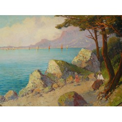 Paintings | Painting entitled ‘Seaside’, signed. Moinat SA  – Antiques and home décor