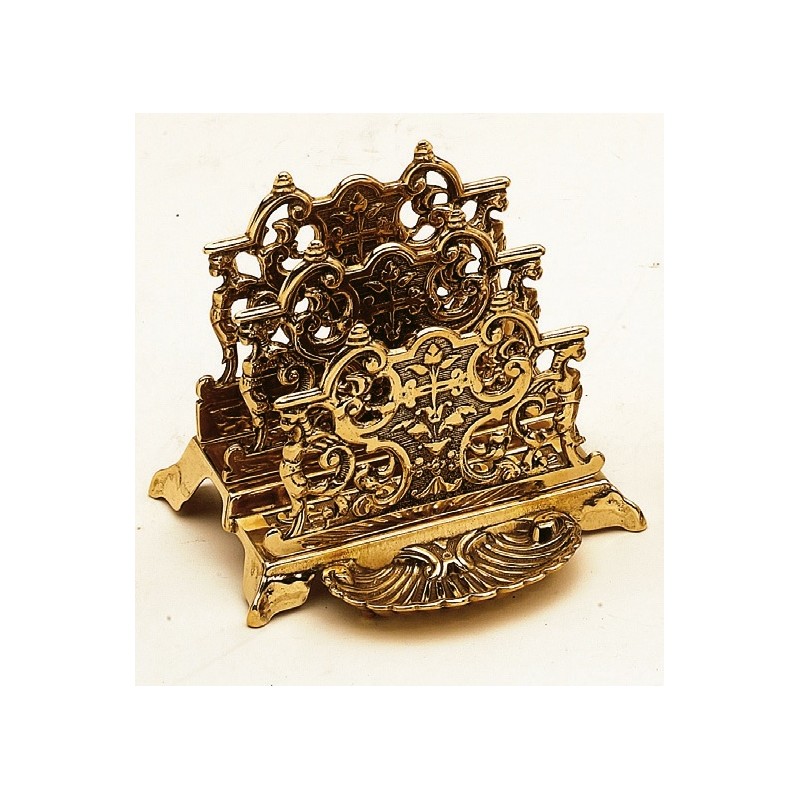 Polished brass letter holder